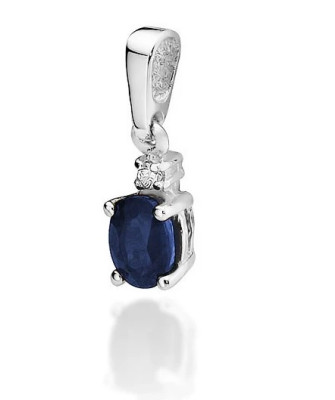 Złota Zawieszka 14k z Szafirem i Diamentem 0,70ct