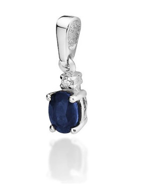 Złota Zawieszka 14k z Szafirem i Diamentem 0,70ct