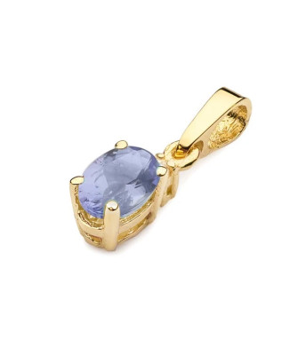 Złota Zawieszka 14k z Tanzanitem i Diamentem 0,40ct