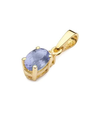 Złota Zawieszka 14k z Tanzanitem i Diamentem 0,40ct
