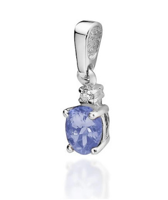 Złota Zawieszka 14k z Tanzanitem i Diamentem 0,40ct