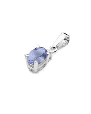 Złota Zawieszka 14k z Tanzanitem i Diamentem 0,40ct