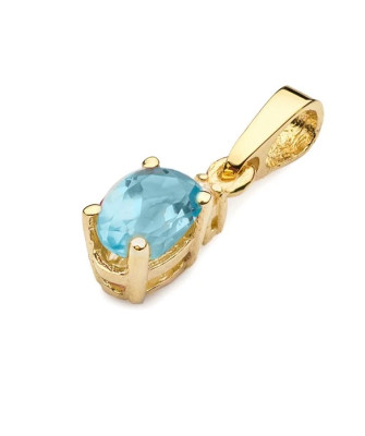 Gold Pendant 14k with Topaz and Diamond 0.50ct