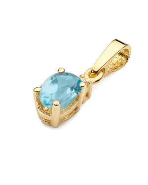 Gold Pendant 14k with Topaz and Diamond 0.50ct