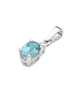 Gold Pendant 14k with Topaz and Diamond 0.50ct