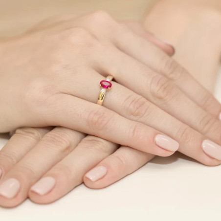 Gold ring with diamond EY-264 ruby ​​| GoldJewellery
