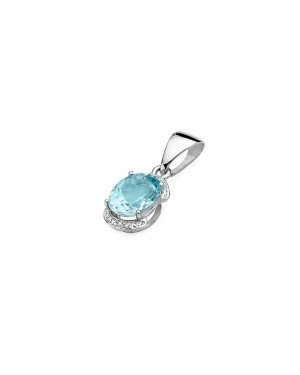 14k Gold Pendant with Diamonds and Topaz 3.00ct