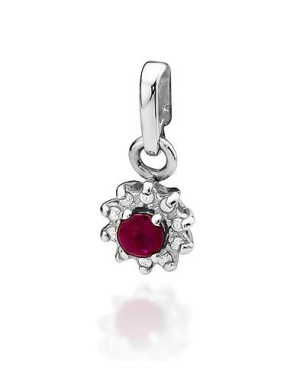 Złota Zawieszka 14k z Diamentami i Rubinem 0,15ct
