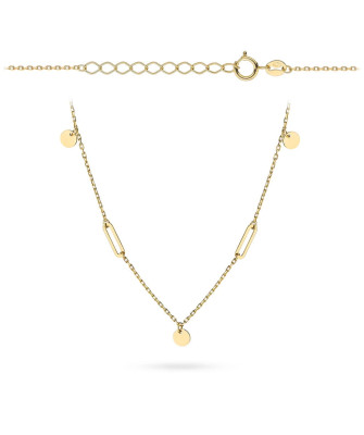 Gold necklace links and full circles