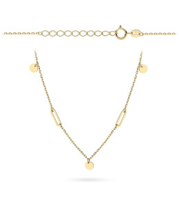 Gold necklace links and full circles