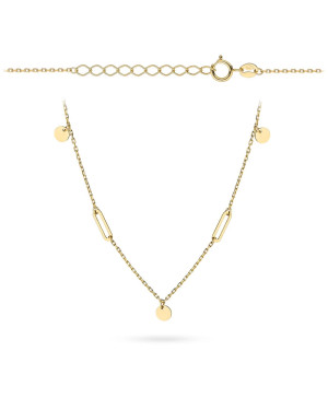 Gold necklace links and full circles