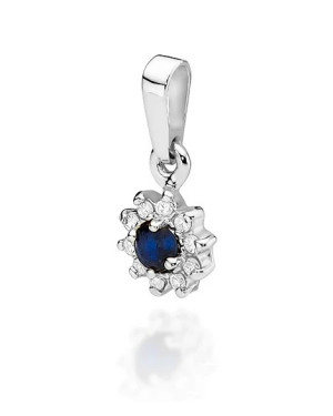 Złota Zawieszka 14k z Diamentami i Szafirem 0,15ct
