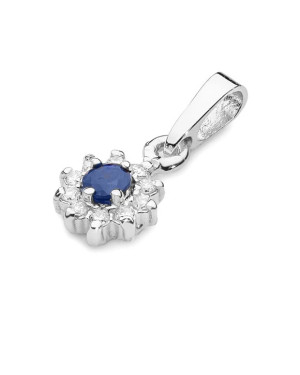 Złota Zawieszka 14k z Diamentami i Szafirem 0,15ct