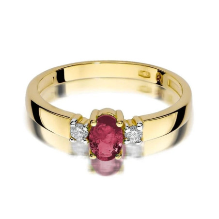 Gold ring with diamond EY-264 ruby ​​| GoldJewellery