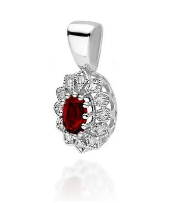 Złota Zawieszka 14k z Diamentami i Rubinem 0,60ct
