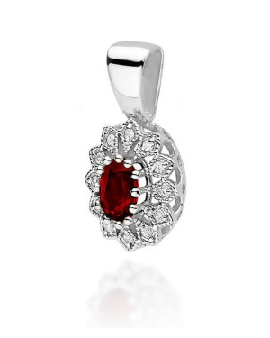 Złota Zawieszka 14k z Diamentami i Rubinem 0,60ct