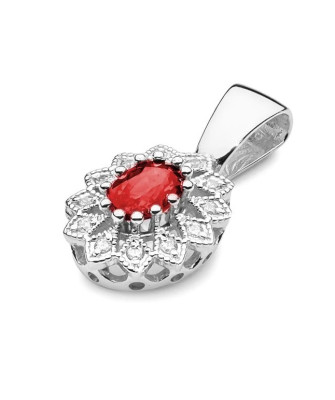 Złota Zawieszka 14k z Diamentami i Rubinem 0,60ct