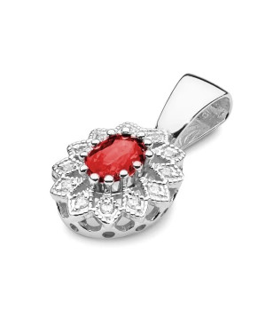 Złota Zawieszka 14k z Diamentami i Rubinem 0,60ct
