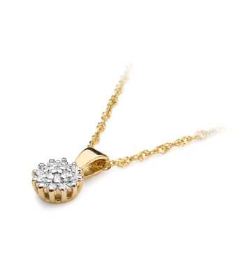 Gold Pendant 14k with Diamonds 0.10ct
