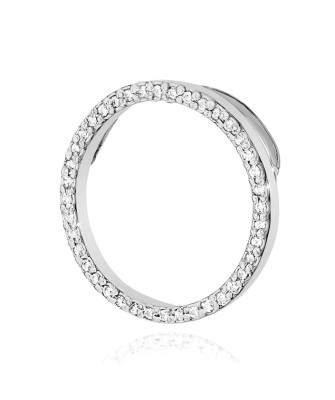 Złota Zawieszka Okrąg  14k z Diamentami 0,20ct