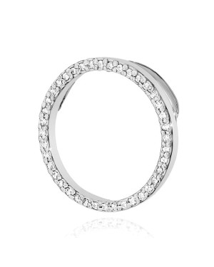 Złota Zawieszka Okrąg  14k z Diamentami 0,20ct