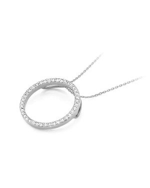Gold Round Pendant 14k with Diamonds 0.20ct
