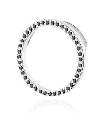 Gold Round Pendant 14k with Black Diamonds 0.20ct