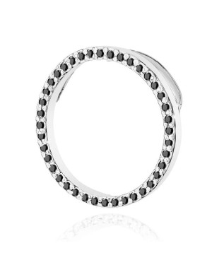 Gold Round Pendant 14k with Black Diamonds 0.20ct