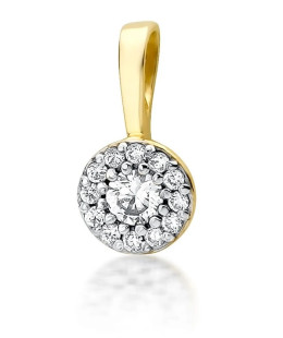 Złota Zawieszka 14k z Diamentami 0,22ct