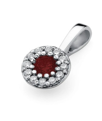 Gold Pendant 14k with Diamonds and Ruby 0.15ct