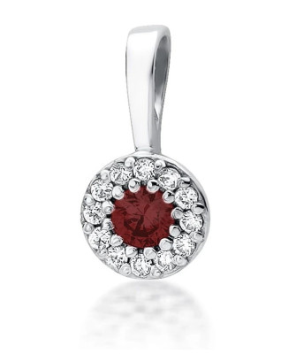 Gold Pendant 14k with Diamonds and Ruby 0.15ct