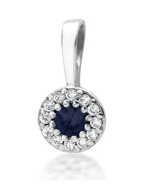 Złota Zawieszka 14k z Diamentami i Szafirem 0,15ct