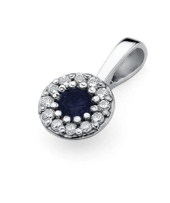 Gold Pendant 14k with Diamonds and Sapphire 0.15ct