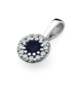 Gold Pendant 14k with Diamonds and Sapphire 0.15ct