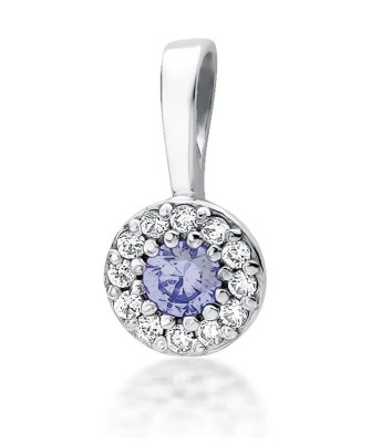 Złota Zawieszka 14k z Diamentami i Tanzanitem 0,15ct