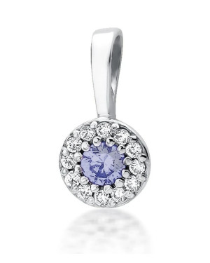 Złota Zawieszka 14k z Diamentami i Tanzanitem 0,15ct