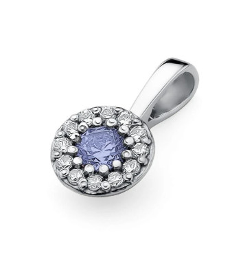 Złota Zawieszka 14k z Diamentami i Tanzanitem 0,15ct