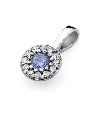 Złota Zawieszka 14k z Diamentami i Tanzanitem 0,15ct