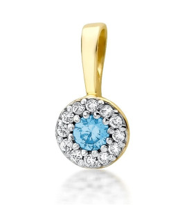 Gold Pendant 14k with Diamonds and Topaz 0.15ct