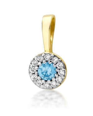 Gold Pendant 14k with Diamonds and Topaz 0.15ct