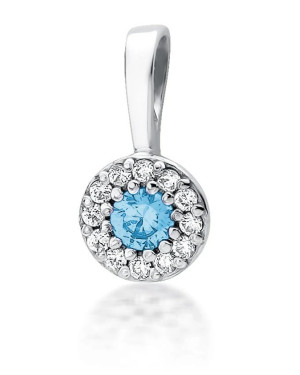 Gold Pendant 14k with Diamonds and Topaz 0.15ct