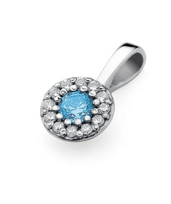 Gold Pendant 14k with Diamonds and Topaz 0.15ct