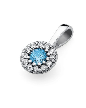 Gold Pendant 14k with Diamonds and Topaz 0.15ct