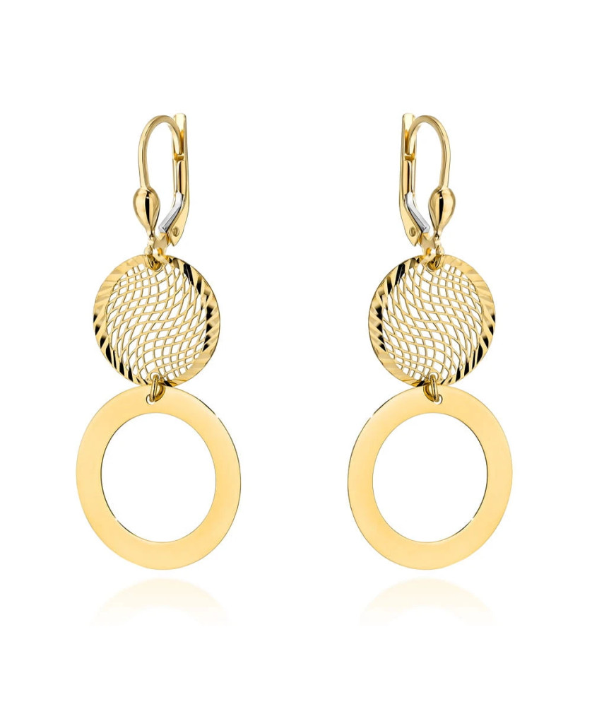 Gold filigree hoop earrings and ring with English clasp