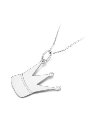 Złota Zawieszka korona 14k z Diamentami 0,01ct