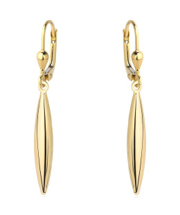 Gold smooth icicle earrings