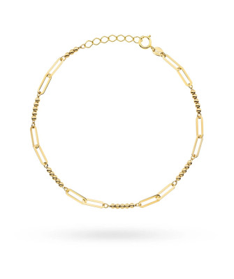 Gold bracelet smooth beads and links