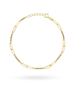 Gold bracelet smooth beads and links