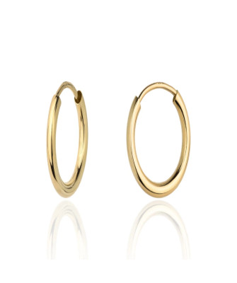 Gold earrings smooth oval