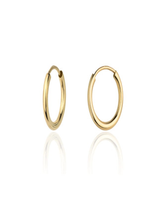 Gold earrings smooth smaller oval